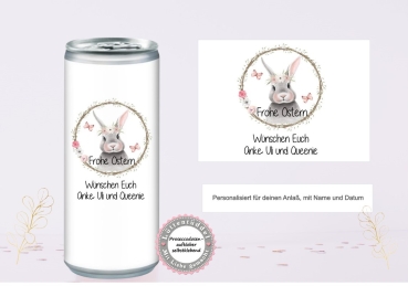 Prosecco Dose Banderole PERSONALISIERT Frohe Ostern Getränke-Dosen Weihnachten Sylvester Neujahr von Lüttentüddel®